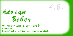 adrian biber business card